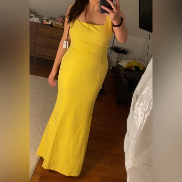 NWT Square Neck Mermaid Gown Laundry in Yellow OR blue, sleeveless - Picture 7 of 11